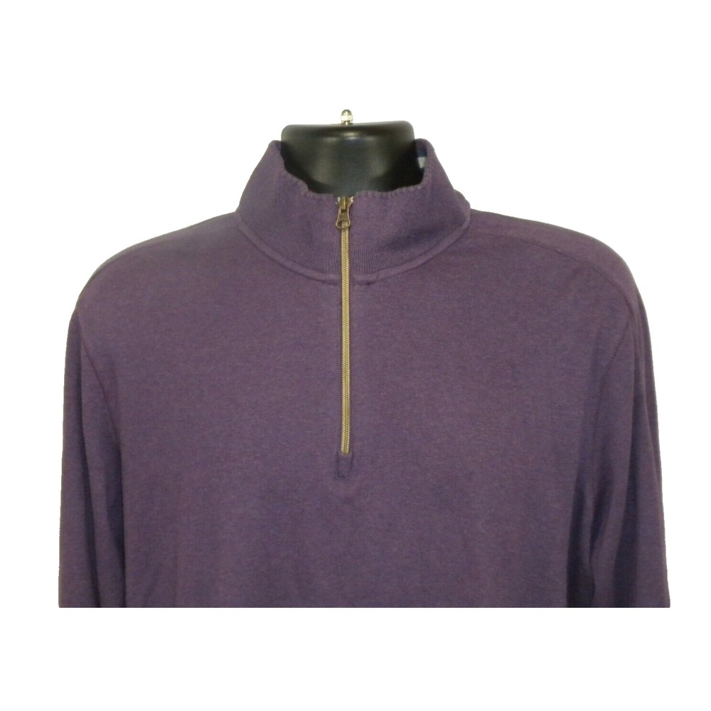 Robert Graham Sweater Mens M Purple 1/4 Zip Classic Fit Mock Neck Pullover Golf - Picture 3 of 11